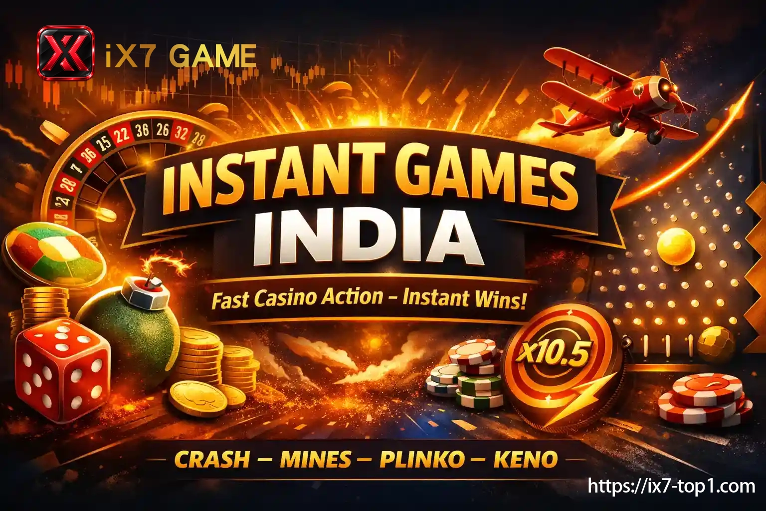 Instant IX7 Game formats with a crash plane and multipliers