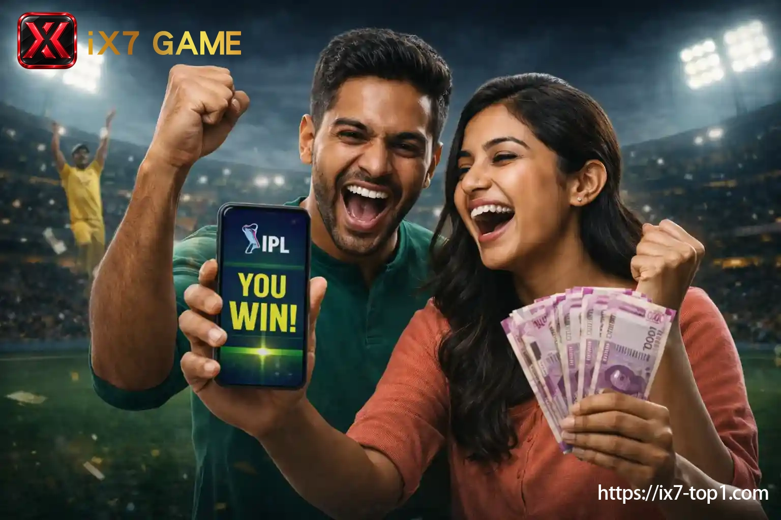 Indian cricket fans following IPL action on a phone